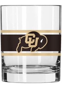 Colorado Buffaloes 14oz Stripe Rock Glass - Silver