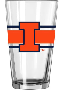 Orange Illinois Fighting Illini 14oz Stripe Rock Glass