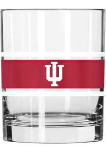 White Indiana Hoosiers 14oz Stripe Rock Glass