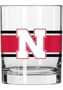 Red Nebraska Cornhuskers 14oz Stripe Rock Glass