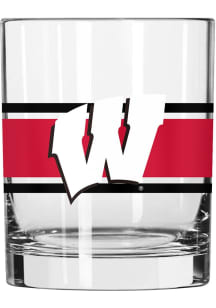 Cardinal Wisconsin Badgers 14oz Stripe Rock Glass