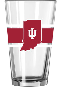 White Indiana Hoosiers 16oz Stripe Pint Glass