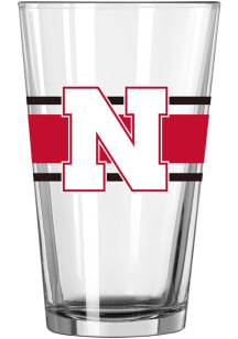 Red Nebraska Cornhuskers 16oz Stripe Pint Glass