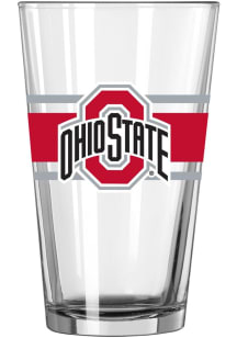 Red Ohio State Buckeyes 16oz Stripe Pint Glass