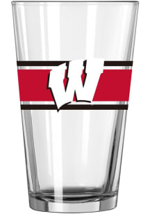 Cardinal Wisconsin Badgers 16oz Stripe Pint Glass