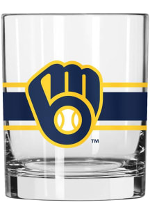 Milwaukee Brewers 14oz Stripe Rock Glass - Navy Blue