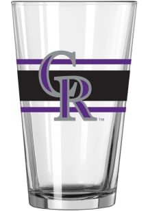 Colorado Rockies 16oz Stripe Pint Glass - Purple