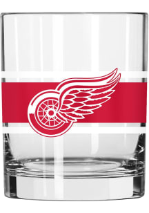 Detroit Red Wings 14oz Stripe Rock Glass - Red