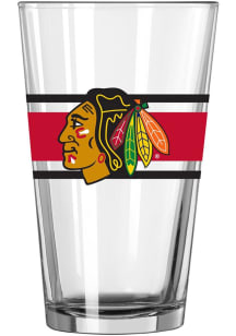 Chicago Blackhawks 16oz Stripe Pint Glass