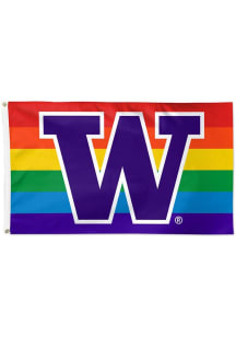 Purple Washington Huskies Pride Deluxe Silk Screen Grommet Flag