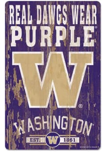 Purple Washington Huskies Faded 11x17 Sign