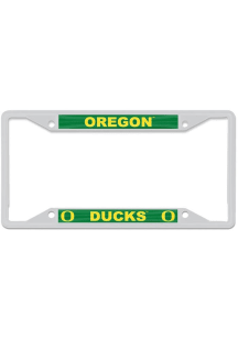 Oregon Ducks White  Metal License Plate Frame