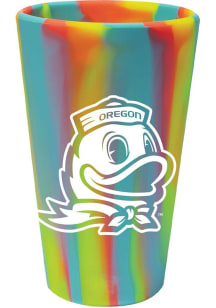 White Oregon Ducks Tie Dye Silicone Pint Glass