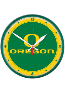 Green Oregon Ducks Round Wall Clock