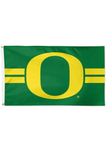 Green Oregon Ducks Horizontal Striped Deluxe Silk Screen Grommet Flag