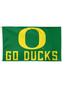 Green Oregon Ducks Slogan Deluxe Silk Screen Grommet Flag