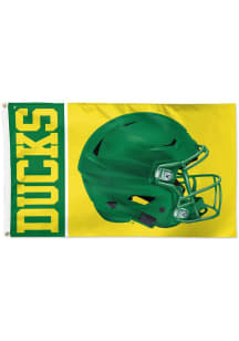 Green Oregon Ducks Helmet Deluxe Silk Screen Grommet Flag