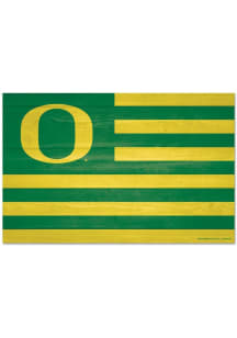 Green Oregon Ducks Americana 11x17 Sign