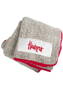 Red Nebraska Cornhuskers Frosty Sherpa Blanket