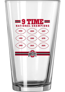 White Ohio State Buckeyes 2024 Football National Champions 16oz Past Wins Pint Glass