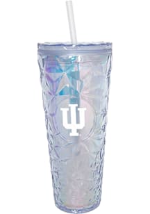 White Indiana Hoosiers 25oz Diamond Plastic Tumbler