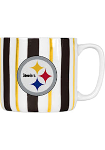 Pittsburgh Steelers 16oz Brushstroke Stripe Ceramic Mug - White