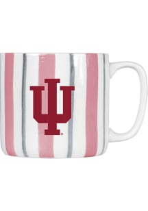 White Indiana Hoosiers 16oz Brushstroke Stripe Ceramic Mug