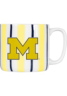 Michigan Wolverines 16oz Brushstroke Stripe Ceramic Mug - White