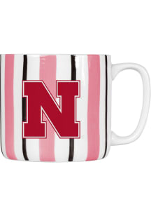 White Nebraska Cornhuskers 16oz Brushstroke Stripe Ceramic Mug