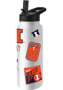 White Illinois Fighting Illini 34oz Dream Weave Stainless Steel Bottle