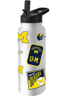 White Michigan Wolverines 34oz Dream Weave Stainless Steel Bottle