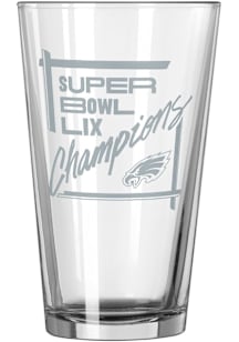 Philadelphia Eagles 2024 Super Bowl Champions 16 Etch Pint Glass - White