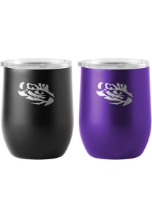 LSU Tigers Yours and Mine Etch Powdercoat Stainless Steel Stemless