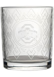 Ohio State Buckeyes 12oz Diamond Embossed Rock Glass - White