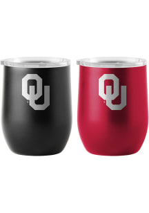 Oklahoma Sooners Yours and Mine Etch Powdercoat Stainless Steel Stemless