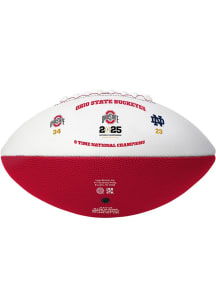 Ohio State Buckeyes Red Logo Brands 2024 Football National Champions Debossed Autograph Football