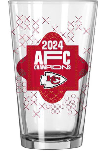 Kansas City Chiefs 2024 Conference Champs 16oz Roster Pint Glass - White