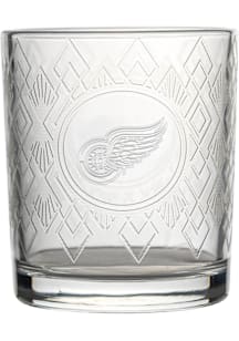 Detroit Red Wings 12oz Embossed Diamond Rock Glass - White