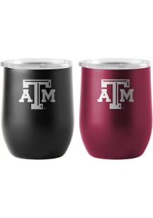 Texas A&amp;M Aggies Yours and Mine Etch Powdercoat Stainless Steel Stemless