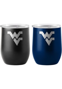 West Virginia Mountaineers Yours and Mine Etch Powdercoat Stainless Steel Stemless