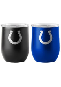 Indianapolis Colts Yours and Mine Etch Powdercoat Stainless Steel Stemless