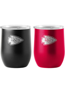 Kansas City Chiefs Yours and Mine Etch Powdercoat Stainless Steel Stemless