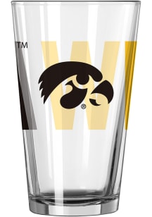 Black Iowa Hawkeyes 16oz Pint Glass