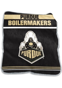 Black Purdue Boilermakers Gameday Raschel Throw Raschel Blanket