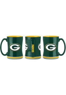 Green Bay Packers 14oz Relief Ceramic Mug - Green