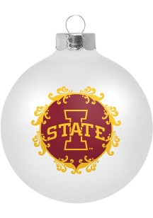 Iowa State Cyclones Large Glass Ornament