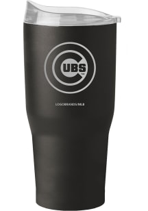 Chicago Cubs 30oz Etch Powdercoat Stainless Steel Tumbler - Black