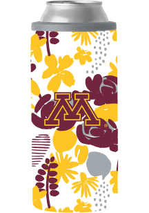 Maroon Minnesota Golden Gophers Floral Slim Can Stainless Steel Coolie