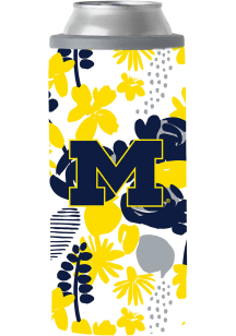Michigan Wolverines Floral Slim Can Stainless Steel Coolie