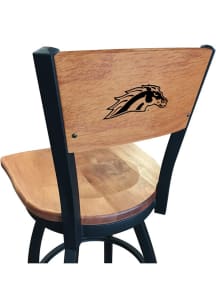 Brown Western Michigan Broncos Maple Seat Maple Back Swivel Pub Stool